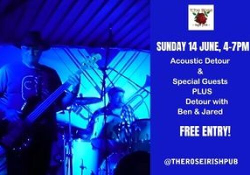 Acoustic Detour, Special Guests PLUS Detour with Ben & Jared  - 4-7pm Sunday 14 June. 