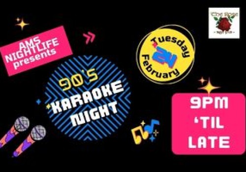 90s Karaoke Night 24 February 9pm. 