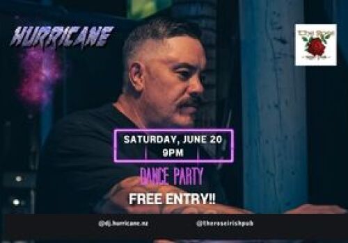 D J Hurricane Saturday 20 June 9pm. 