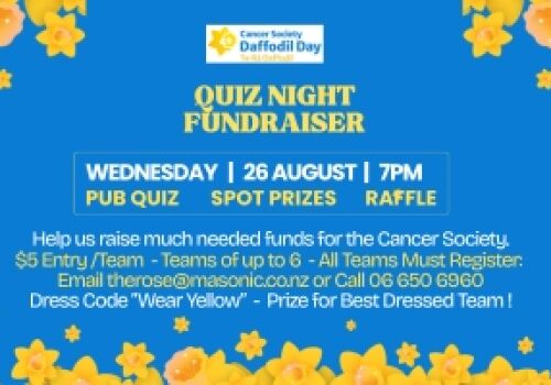 Daffodil Day Quiz Night Fundraiser - Wednesday 26 August. 