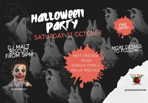 Halloween party - Saturday 31 October. 