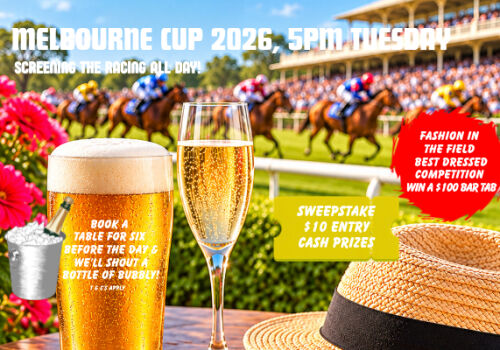 MELBOURNE CUP - TUESDAY 5PM. 