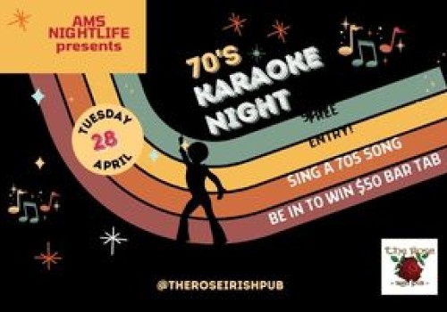 70s Karaoke Night 28 April 9pm. 
