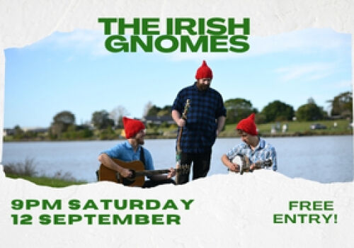 The Irish Gnomes - Saturday 12 September  9pm. 