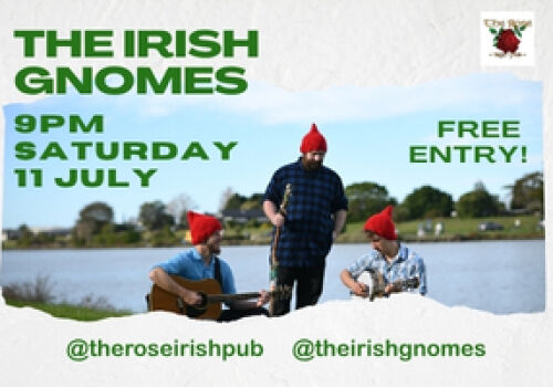 The irish Gnomes - Saturday 11 July 9pm. 