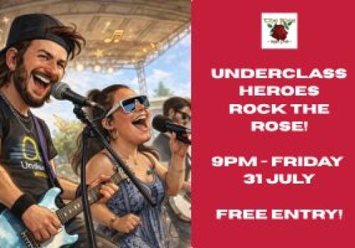 Underclass Heros Live - Friday 31 July 9pm. 