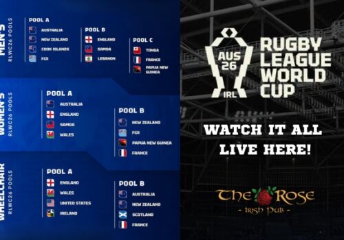 Rugby League World Cup Action Live at The Rose. 